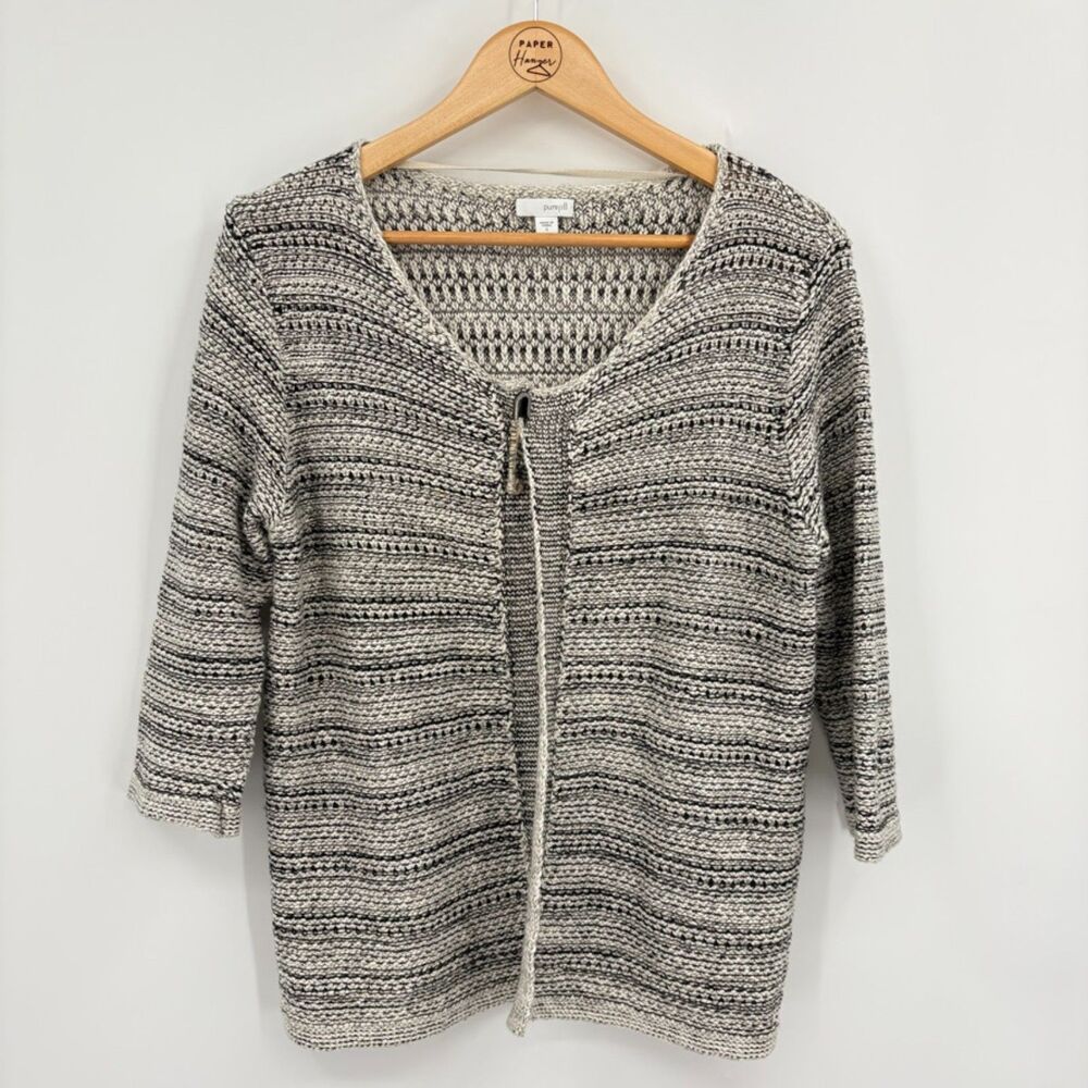 Women's Black and White Striped Sweater